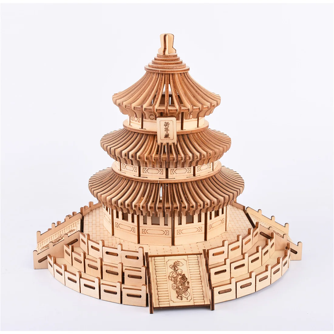 High-precision Laser Cutting Puzzle 3D Wooden Chinese Style Theme Jigsaw Model Kit for Home Bar Decor- Beijing Temple of Heaven | Дом и сад
