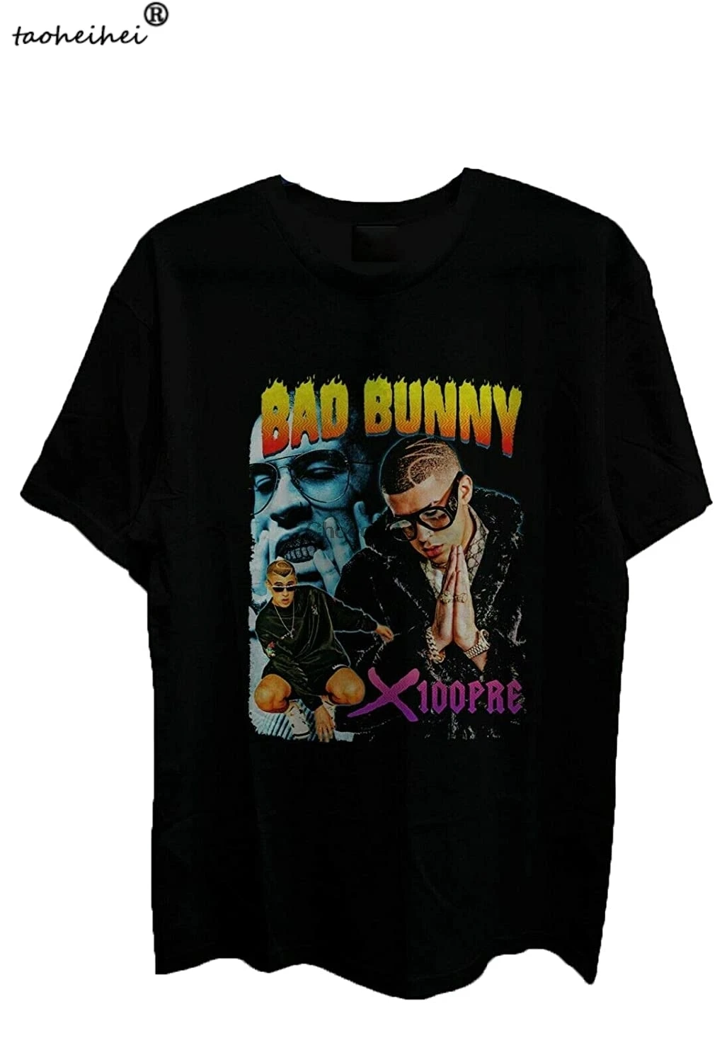 Винтажная футболка в стиле Bad buNNY 90-х с коротким рукавом и графическим рисунком