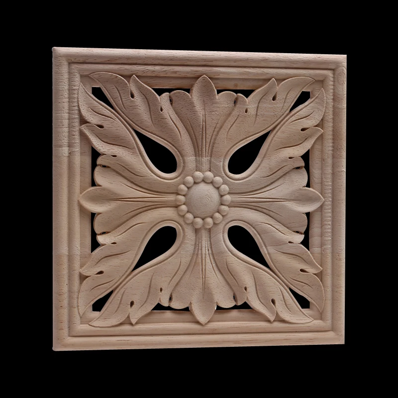 Античное неокрашенное украшение резные овальные цветы большие резиновые