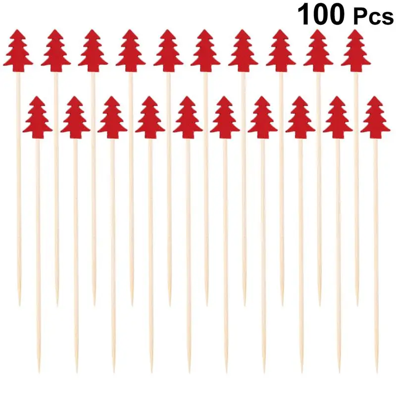 100 шт. одноразовые бамбуковые палочки для выпечки фруктов|Вилки| |