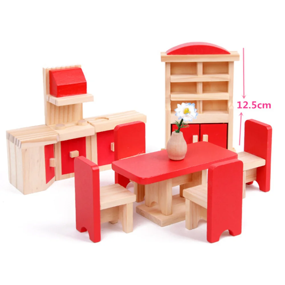 

5 Set of Mini House Furniture Miniature Furniture Wooden Furniture Model Mini House Decoration Ornament