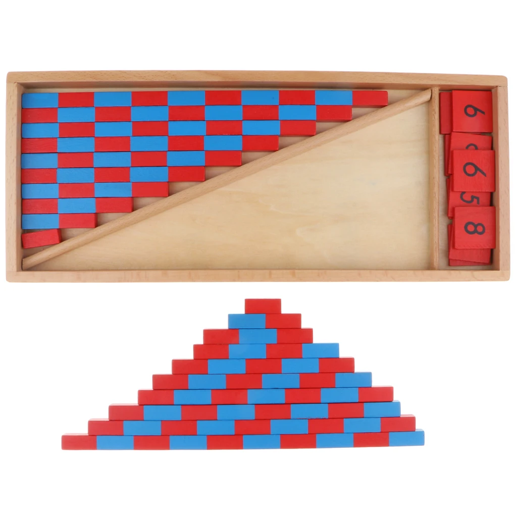 Игрушка Монтессори деревянные красные и синие удочки Детская Классическая