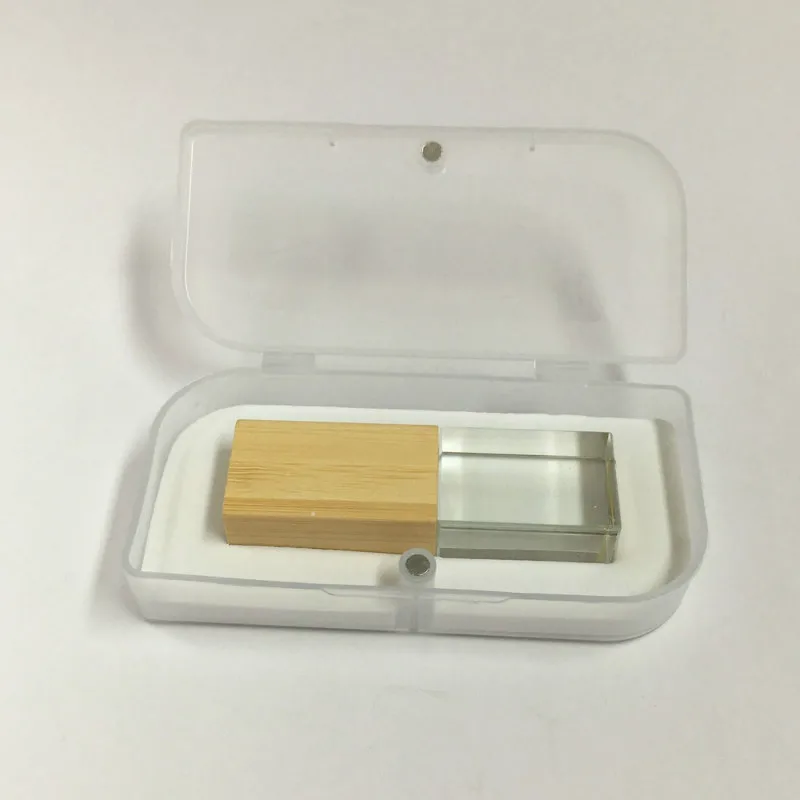 Красивый usb флеш-накопитель из бамбука и кристалла 32 ГБ высокоскоростной