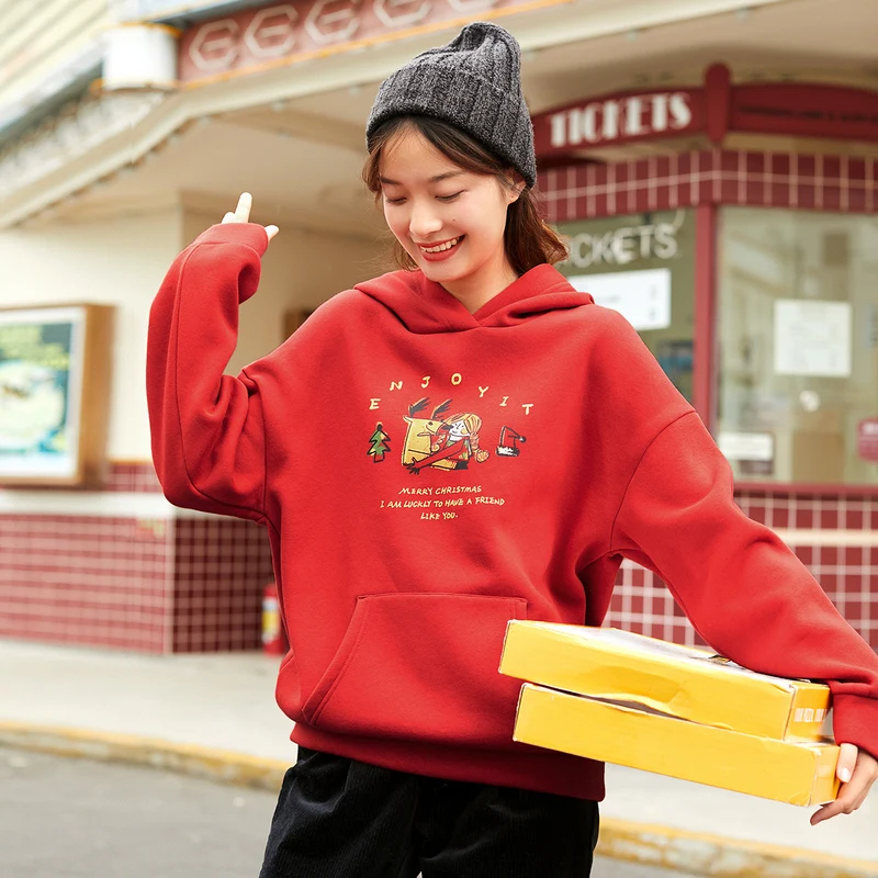 Зимний женский пуловер с капюшоном в винтажном стиле | Женская одежда