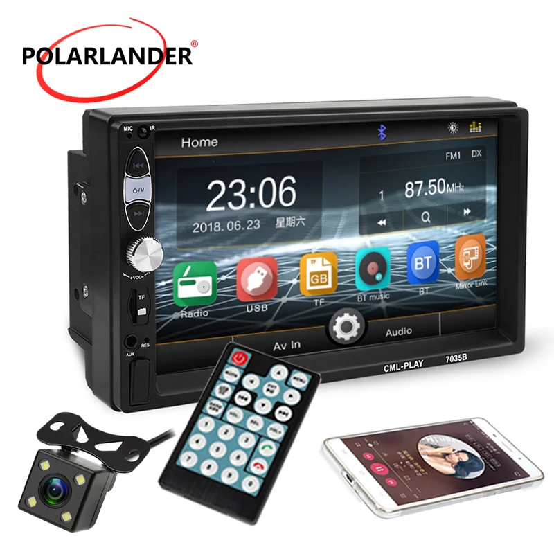 MP5 Player 2 din 7‘’for Android Autoradio Bluetooth Car Radio Touch Screen Mirror Link polarlander | Автомобили и мотоциклы