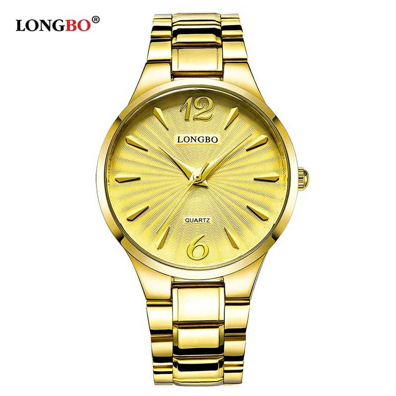 

LONGBO/80278 New Couple Watch Water Quartz Watch Casual Steel Belt Men's Watch