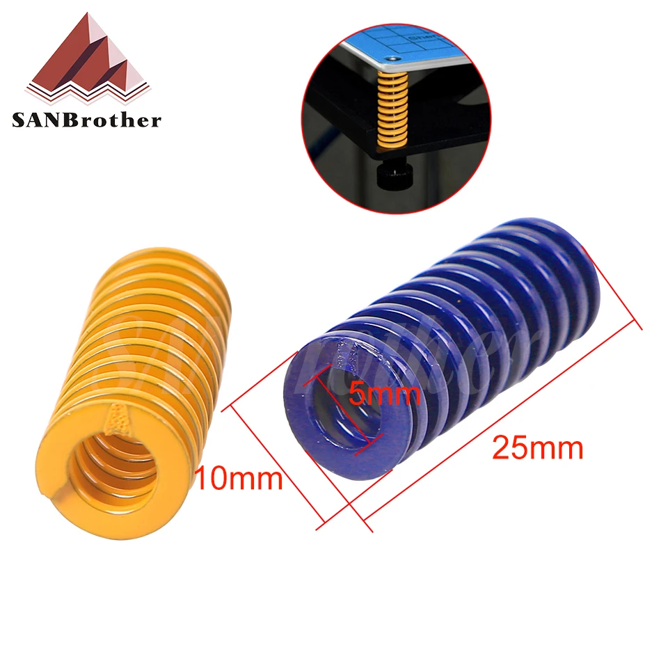 

4/10pcs 3D Printer Parts Spring Heated Bed 10*25MM Hot Plate 3D Printer Accessories Reprap Imported For Ender 3 Pro CR10 MK2A