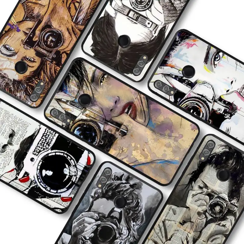 

Retro Style Holding Camera Girl Phone Case For Huawei honor 10Lite 10i 20 8x 10 for Honor 9lite 9xpro