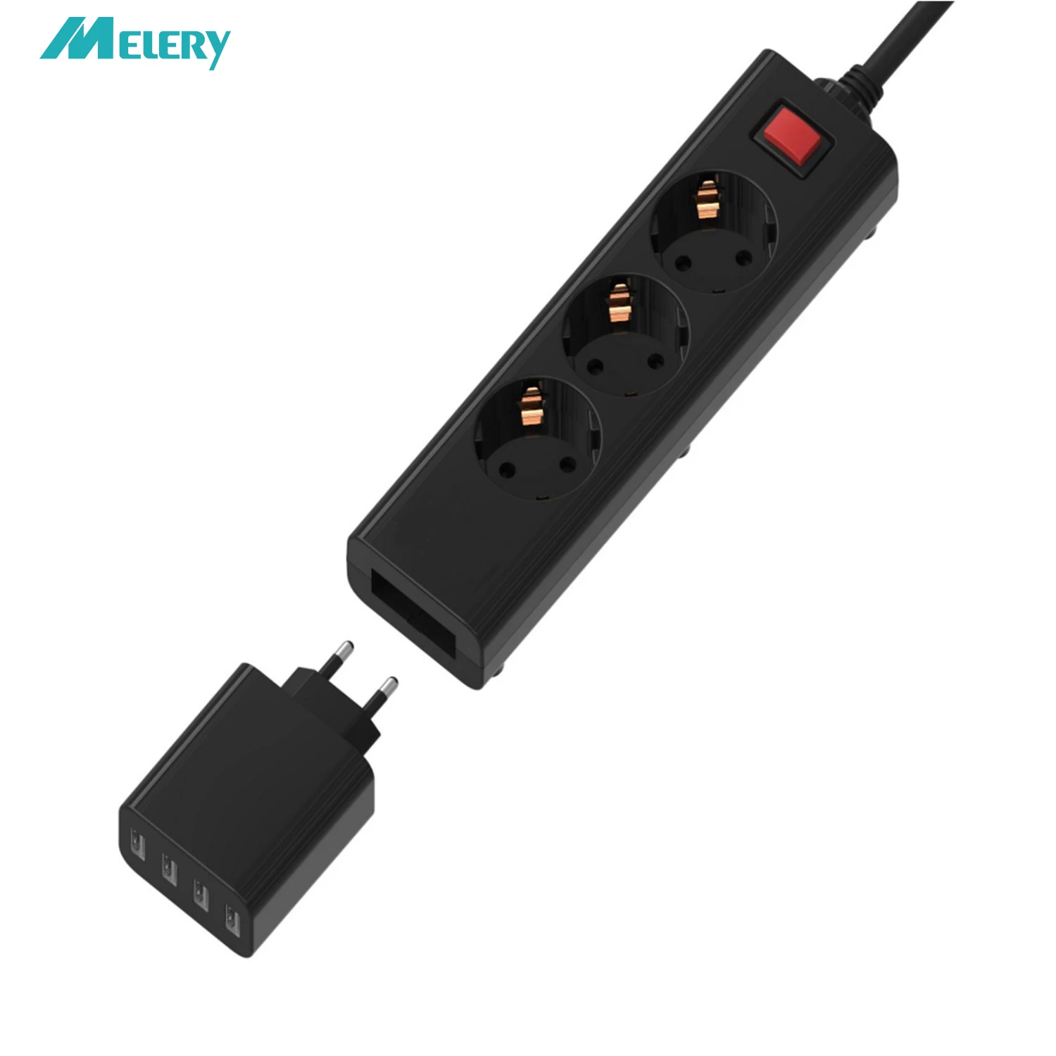 Сетевой блок с несколькими разъемами с USB 3 выходами ЕС 4 usb-порта съемное настенное быстрое зарядное устройство Защита от перенапряжения удлинитель 1,5 м