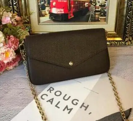 

2020 new fashion POCHETTE FELICIE bag chain three piece high quality real leather speedy bag metis bag with dust bag and box