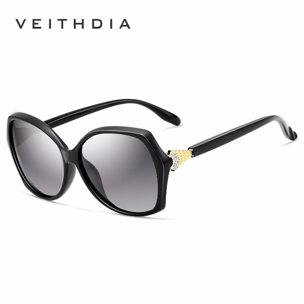 

VEITHDIA Retro Womens Sun glasses Polarized Luxury crystal Ladies Brand Designer Sunglasses Eyewear For Women Female V3027