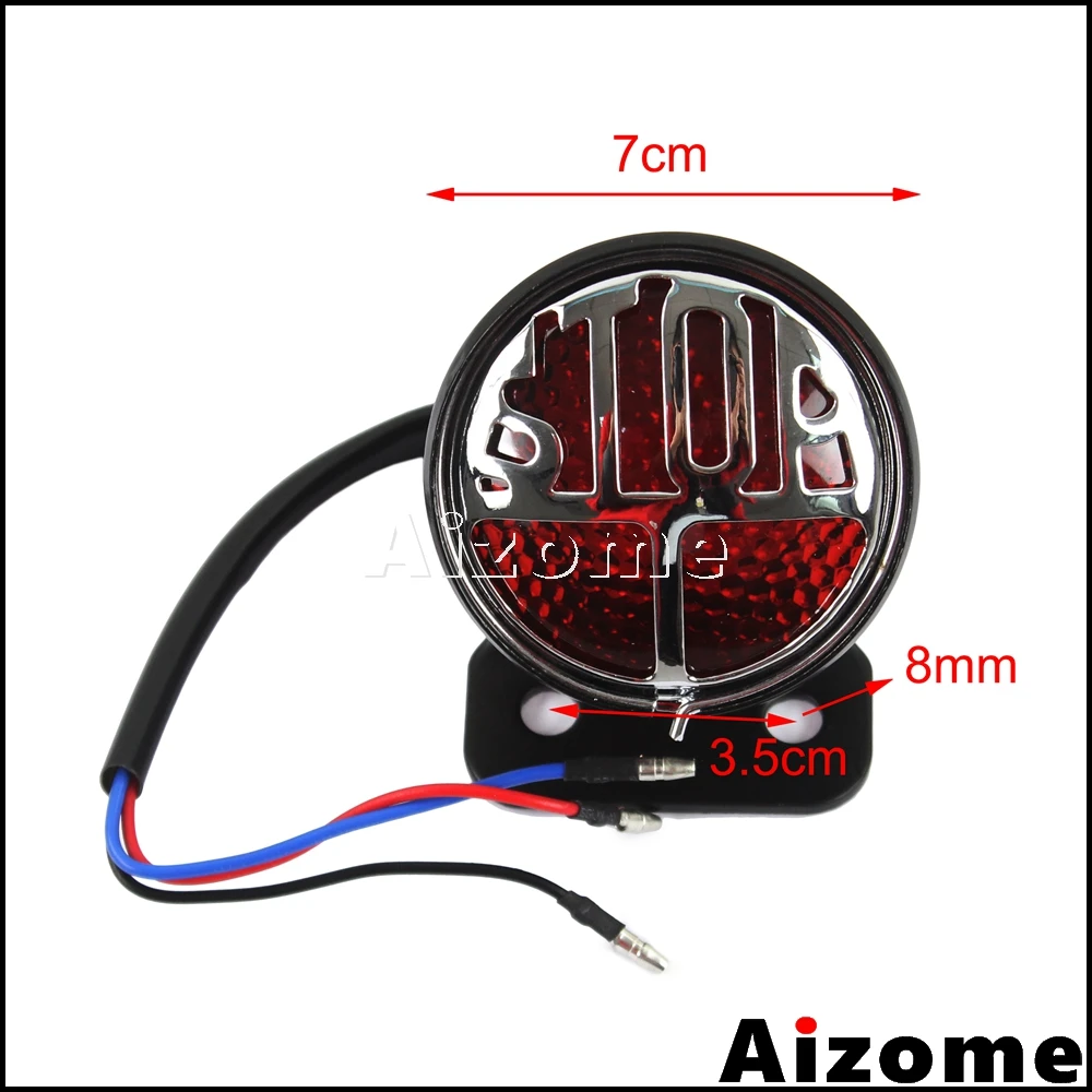 Motorcycle LED &quotSTOP&quot Miller Tail Light Number Plate Rear Lamp Brake Stop For Harley Triumph Custom Bobber Cafe Racer |