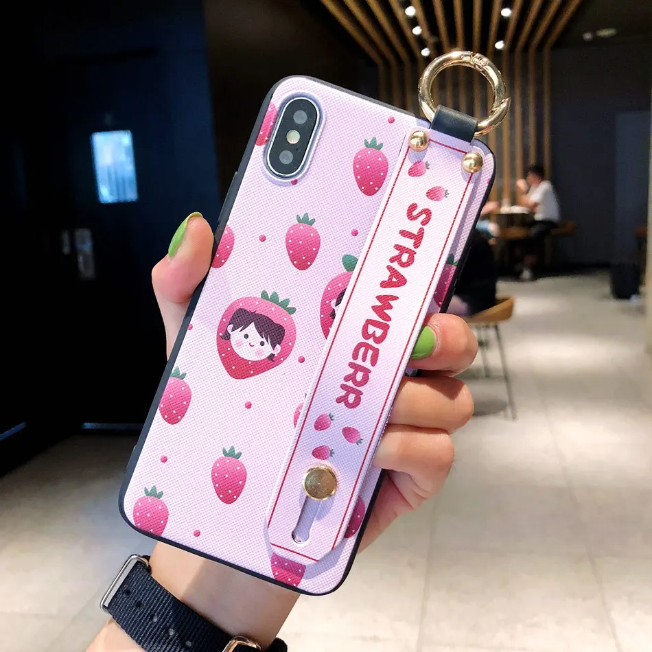 B1 AXBETY для iPhone 8 7 Plus XR X 11 Pro XS MAX Модный шнурок для цветов петля Стенд чехол для телефона для iPhone 8 6 6S Plus Мягкий ТПУ чехол - Цвет: B1
