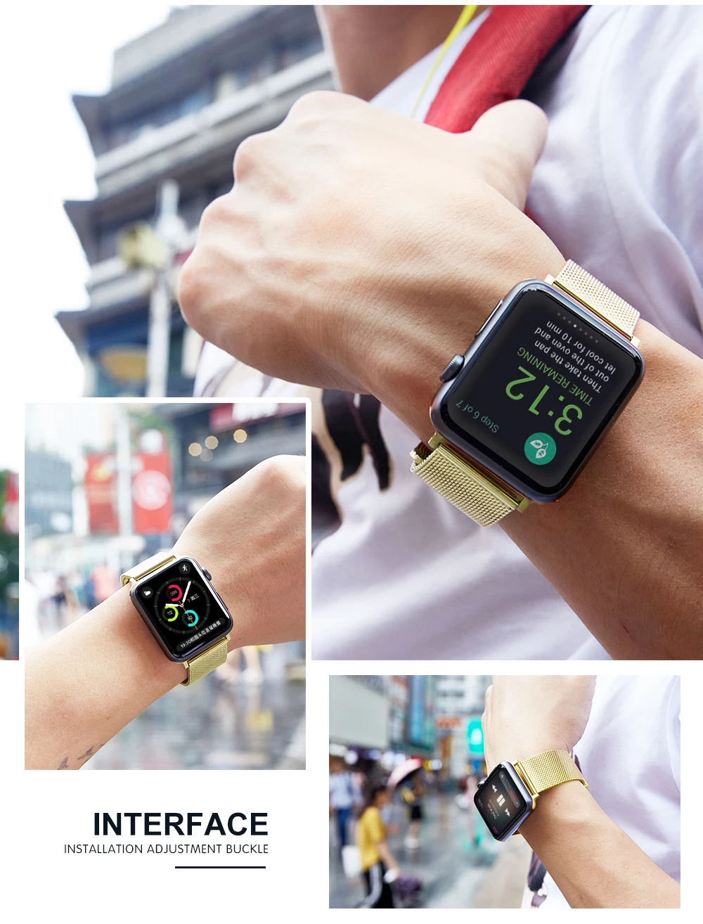Ремешок для миланских часов Apple Watch 38 мм 40 мм 42 мм 44 мм браслет из нержавеющей стали pulseira iwatch металлическая Серия 1 2 3 4 5