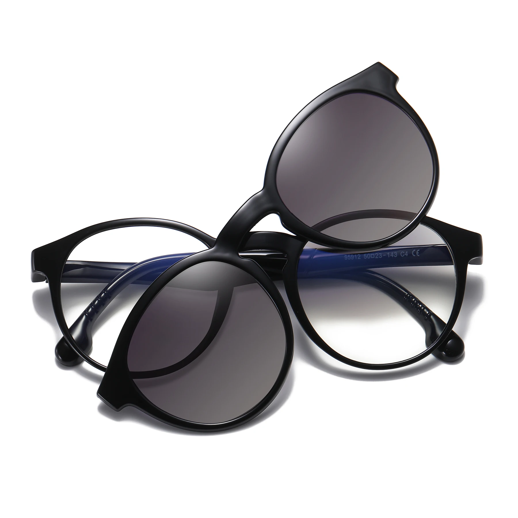 

Kanspace Women Sunglasses Optical Myopia Glasses Frame 2 In 1 Magnetic Clip On Round Eyewear Men Polarized Spectacles 95912