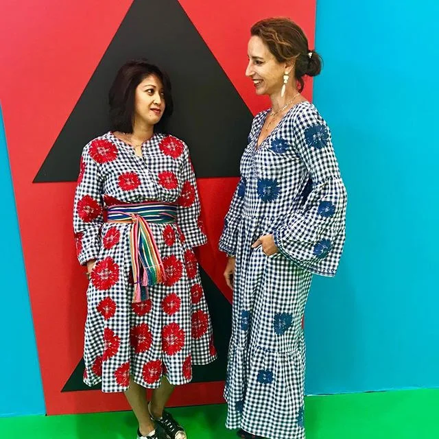 

Women's Floral Embroidery Vintage Dress Retro Style A-line Long Dresses Flared Sleeve Cotton Blue Elegant Dress Boho Robes