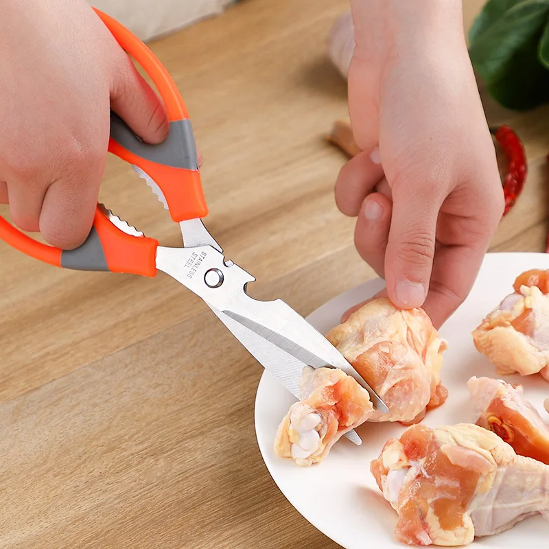 

Multifunctional kitchen scissors household fish-killing special cut chicken bone barbecue large stainless steel strong scissors