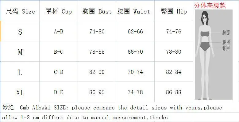 2PCS Swimwear Set Womens Bathing Suit Bandeau Bra Bikini Swimsuit High Waist