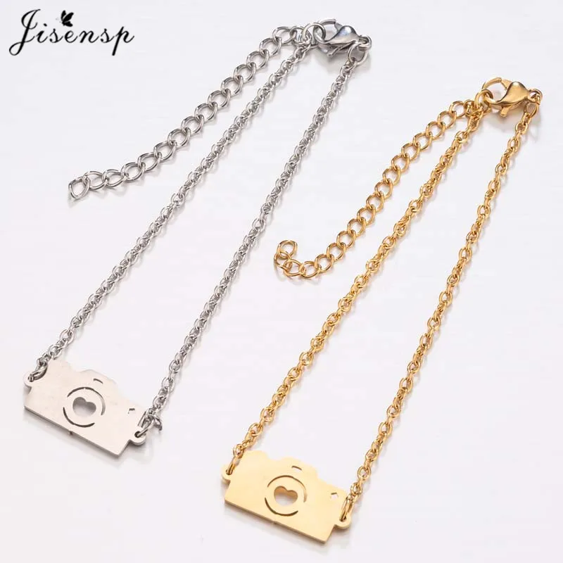 Женские богемные браслеты Jisensp из нержавеющей стали с шармами модный браслет