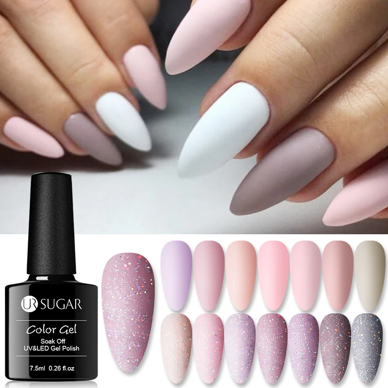 

Яркий блестящий розовый и золотистый светящийся УФ-лак для маникюра, 7 мл