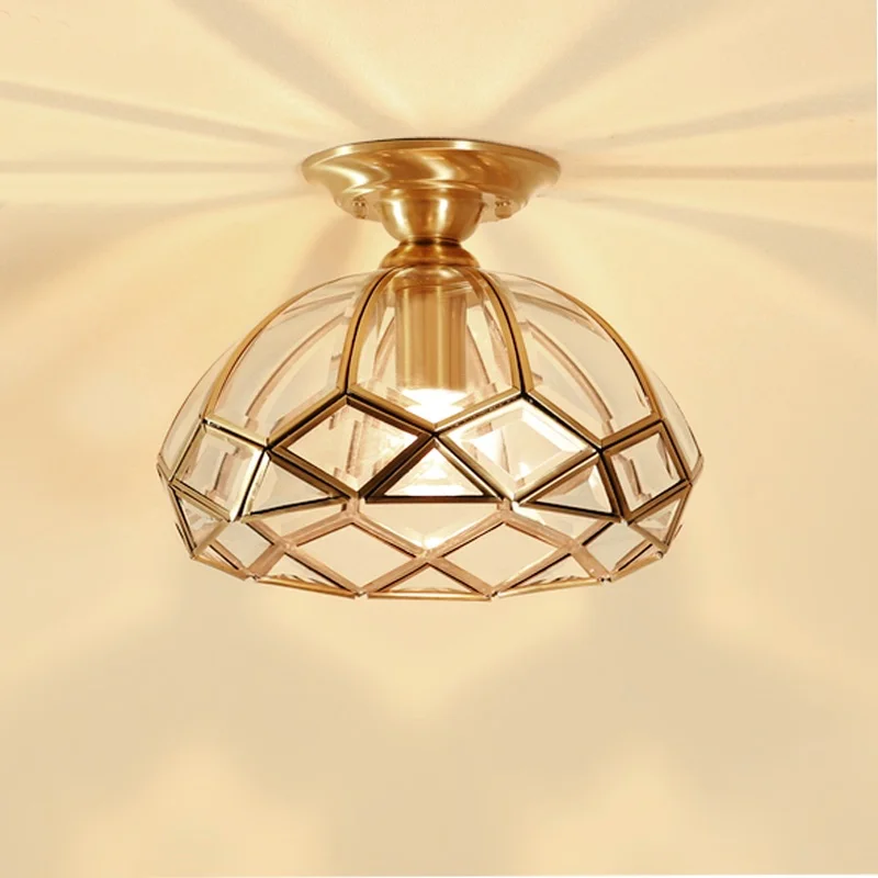 

American Plafonnier Copper LED ceiling Lamp Living Room Lights Fixtures Vintage Ceiling Light Lamparas De Techo Luminaire