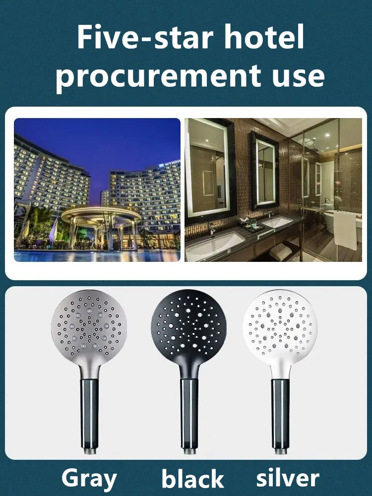 shower head bath rainfall water saving filter large panel 3 gears adjustable black faucet nozzles accessories bathroom showers free global shipping