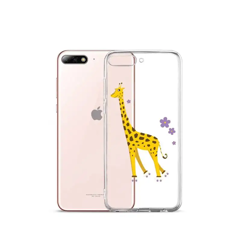

Cute Cartoon Giraffe lovely Phone Case Transparent for iPhone Samsung A S 11 12 6 7 8 9 30 Pro X XS Max XR Plus lite