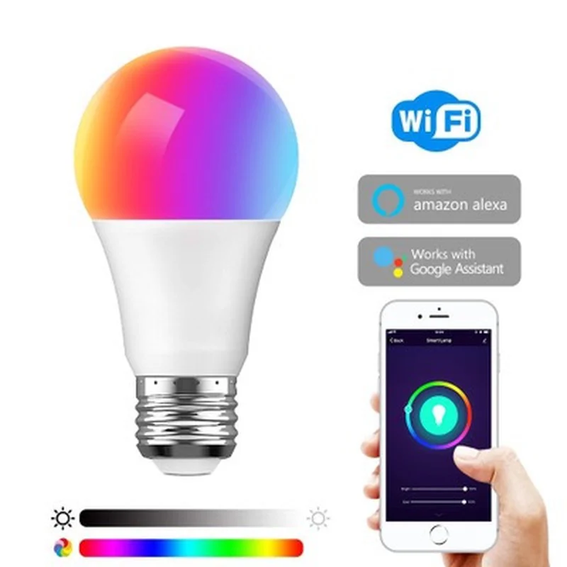 Светодиодная лампочка 9 Вт Smart Life B22 E26 E27 Rgb, голосовое управление с телефона, Wi-Fi, умная лампочка, лампочка для работы с Alexa Google Home