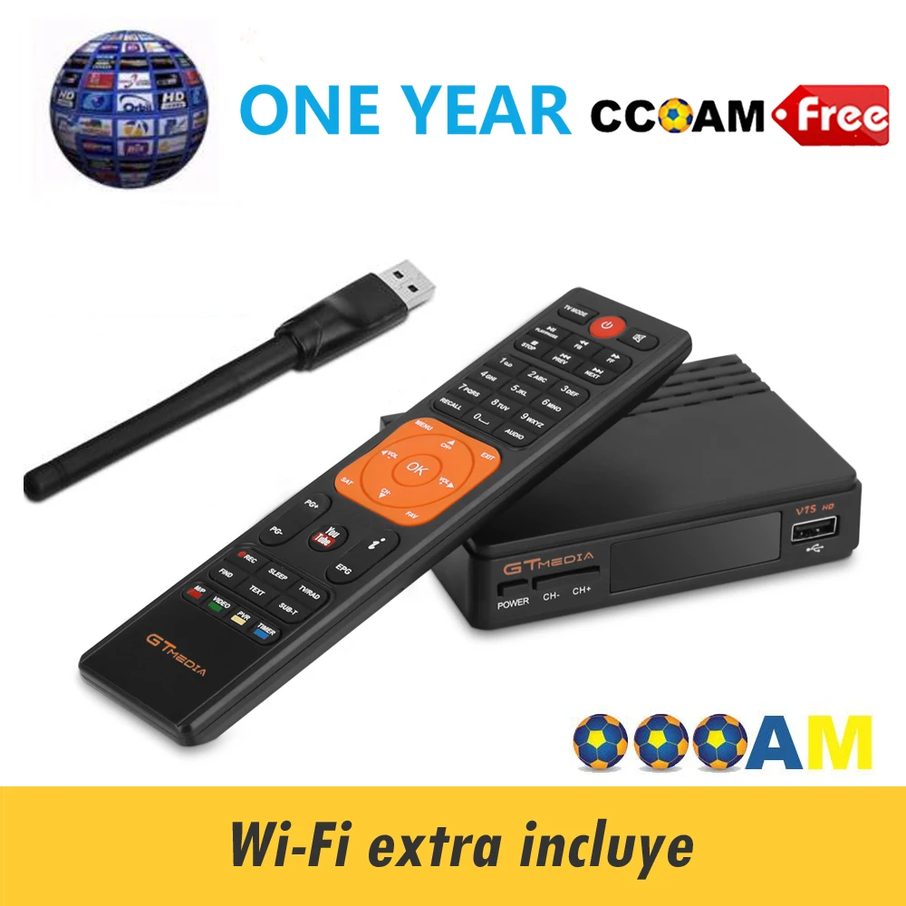 Gtmedia V7 HD встроенный wifi бесплатно 2 года 7 линия CCCAM freesat v7 комбо спутниковый искатель спутниковый ресивер hd испанские каналы