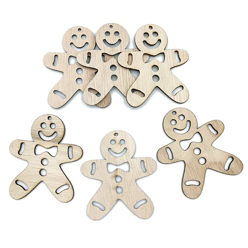 

6pcs Wooden Blank Wood Slices for DIY Christmas Ornaments Hanging Decorations, Unfinished Wooden Christmas Cutouts Ornaments