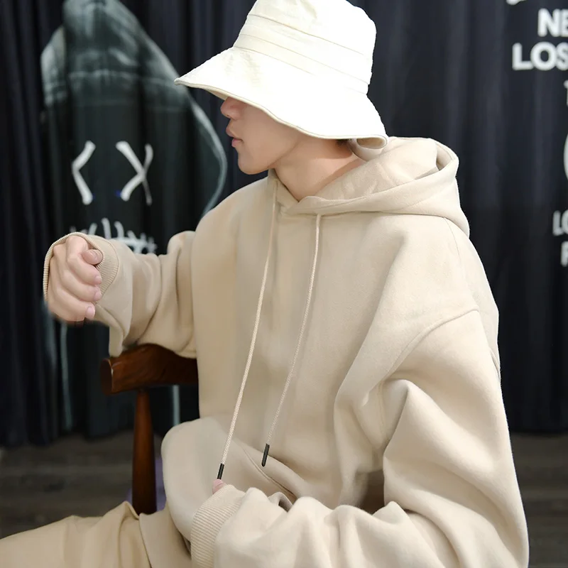 Свитшот Kanye WEST мужской оверсайз однотонный Повседневный худи в стиле Харадзюку