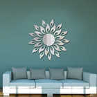 3D солнце цветок зеркало настенные наклейки гостиная спальня акриловые серебряные золотые стерео наклейки на стены украшение дома зеркальные наклейки