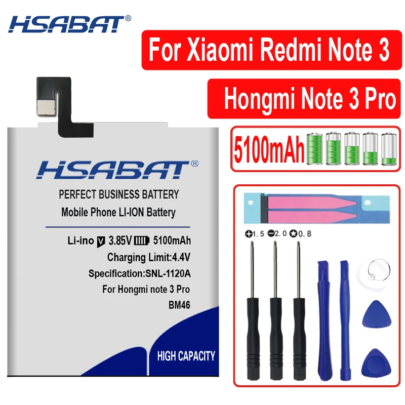 HSABAT BN43 BN41 BM45 BM46 BN45 Батарея для Xiaomi Redmi Note 5/Note 4 4X3 2 Note2 Note3 Note4 Note4X Helio X20/Redmi Note 4X Pro
