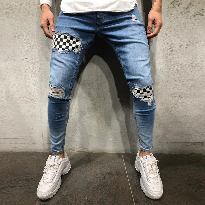 CYSINCOS новинка мужские джинсы штаны окрашенные обтягивающие облегающие прямые