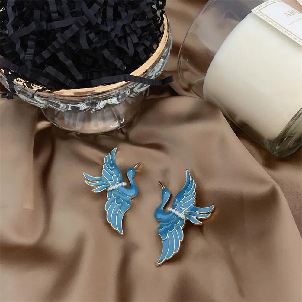 Эмалированная булавка в китайском стиле виде Журавля винтажные металлические