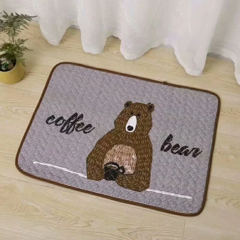 

Cute Cartoon Quilted Bedroom Carpet Non-slip Soft Area Rugs Living Room Carpet Bedroom Floor Bedside Rug Floor Mats 40*60cm