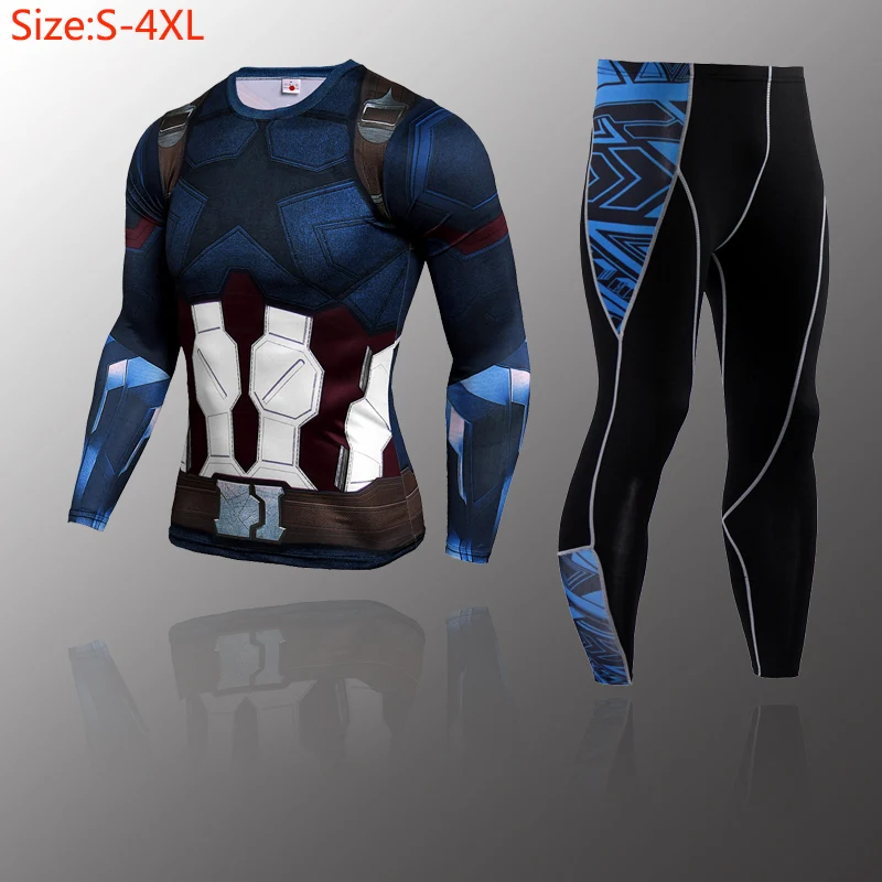 

Compression Men's Sport Suits Quick Dry Running sets High Quality Clothes Joggers Training Gym Fitness Tracksuits MMA Rashguard