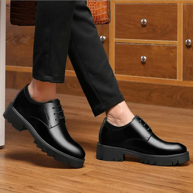 Мужские классические туфли-Броги из лакированной кожи на толстой подошве | Обувь
