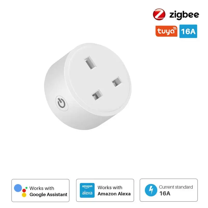 15A 110-250V Электрический таймер розетка ZigBee3.0 Smart Plug UK умный дом Беспроводной