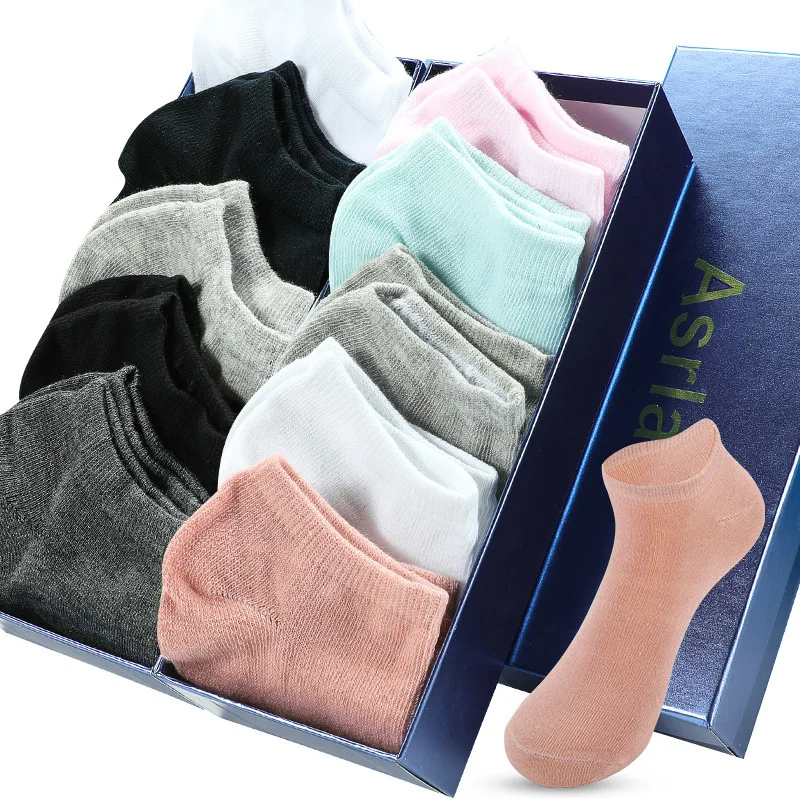 

5Pairs Mens socks summer womens socks solid color socks business boat socks women's socks, boat socks mens socks cotton socks
