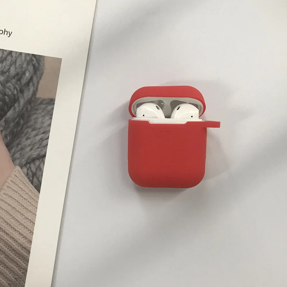 Red Case ONLY Корейский Вишневый меховой шарик-подвеска для гарнитура для AirPods чехол Bluetooth беспроводной защитный чехол для Apple AirPods чехол cherry Keychian - Цвет: Red Case ONLY