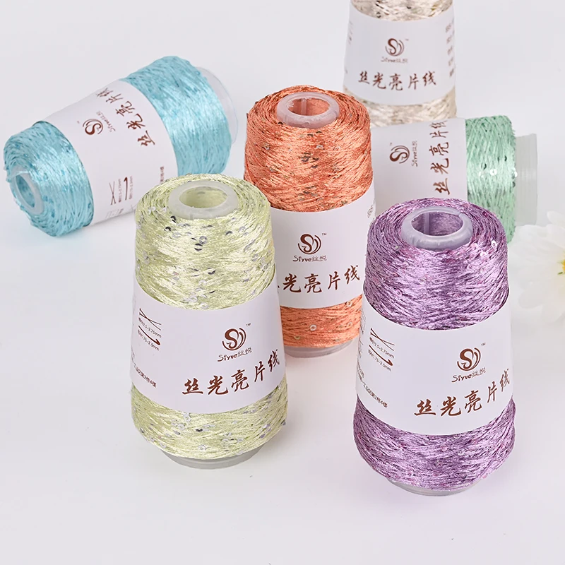 100 г пряжа для ститча с блестками ручной вязки нитки вязания крючком свитеров