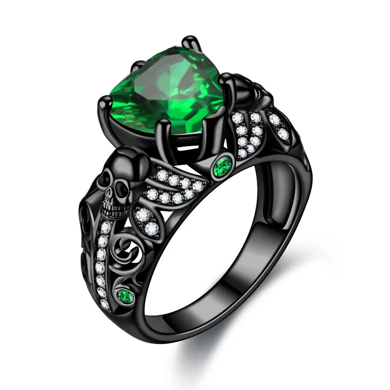 Череп Классический готический стиль Цвет Кристалл Циркон Кольца для женщин
