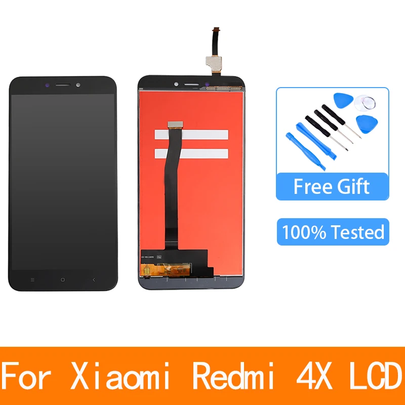 

ЖК-дисплей для Xiaomi Redmi 4X с сенсорным экраном и дигитайзером в сборе, Замена с рамкой для Xiaomi Redmi 4X 5,0 дюйма