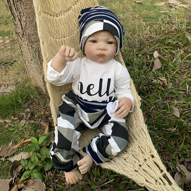 

New Design Hot Sale Cool Boy bebes reborn silicone real silicone reborn baby soft body Realistic Bonecas Playmate Toys For Child
