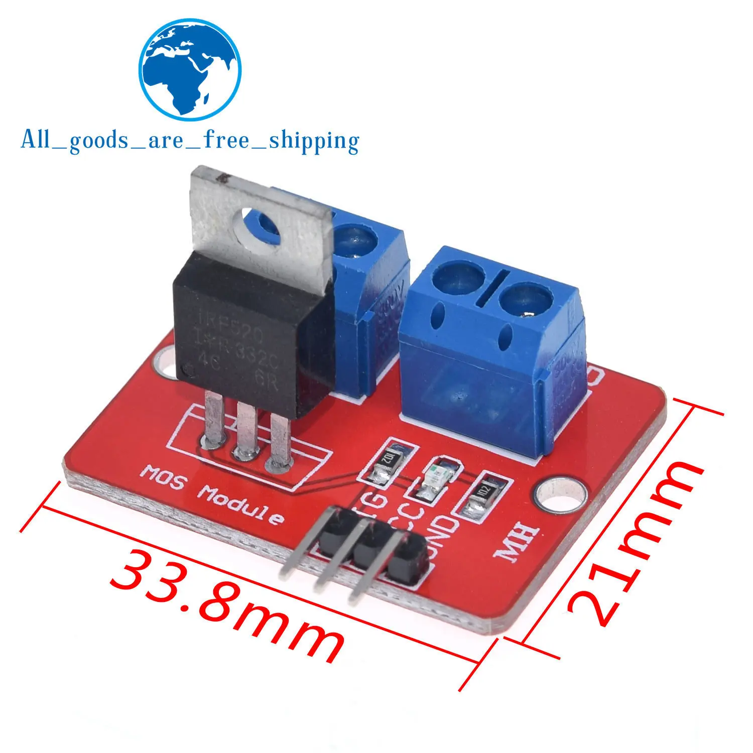 Верхняя кнопка Mosfet 0-24 В стандартный модуль IRF520 для Arduino MCU ARM Raspberry pi - купить по