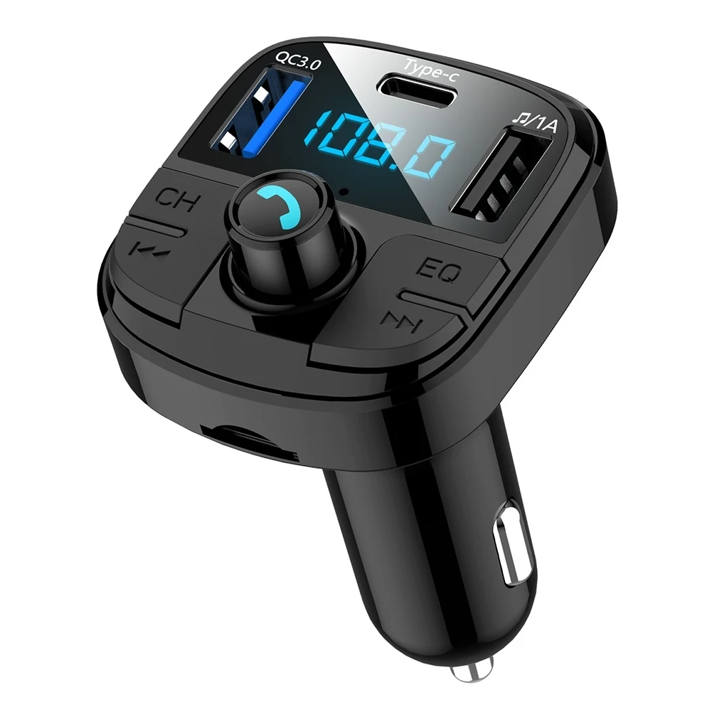 

BT29 Bluetooth 5.0 MP3 Type C Fast Charging QC3.0 Car Charger Adapter for Phone