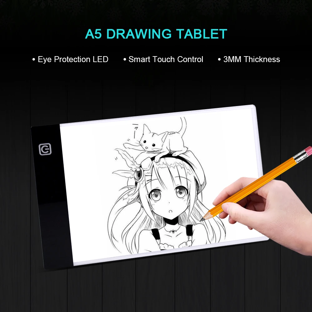 Графический планшет CHIPAL A5 для рисования копия искусства светодиодный светильник