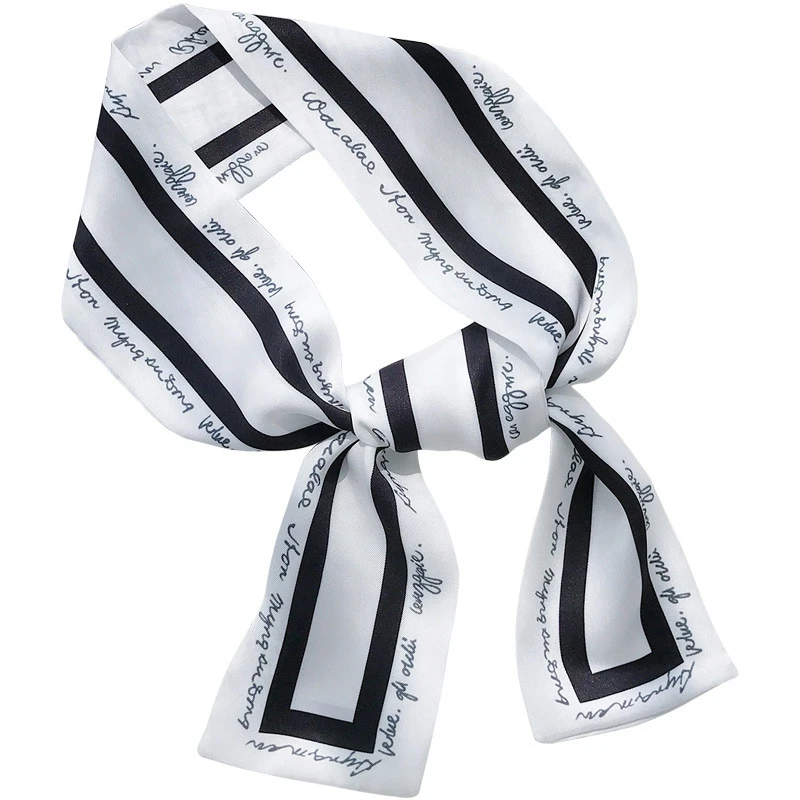 FGGS женский модный Шелковый шарф из ленты красивый однотонный дизайнерский для