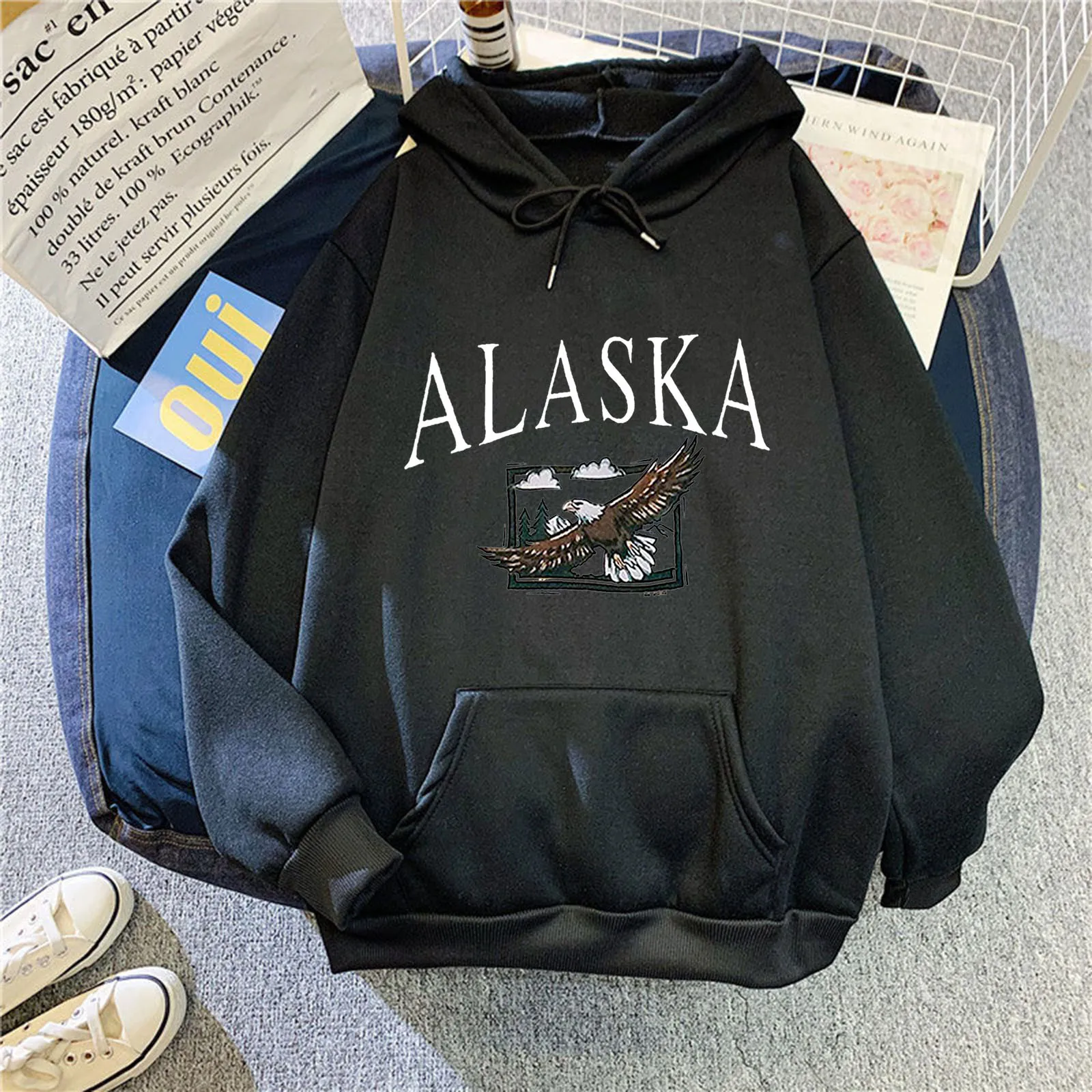 Harajuku Cute Printed Hoodies Women Print Long-sleeve Sweatshirt Casual Blouse Pullover Streetwear Loose Sweatshirts Moletom